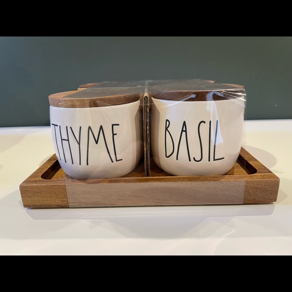 Rae Dunn Thyme, Basil, Rosemary, Tarragon Spice Set